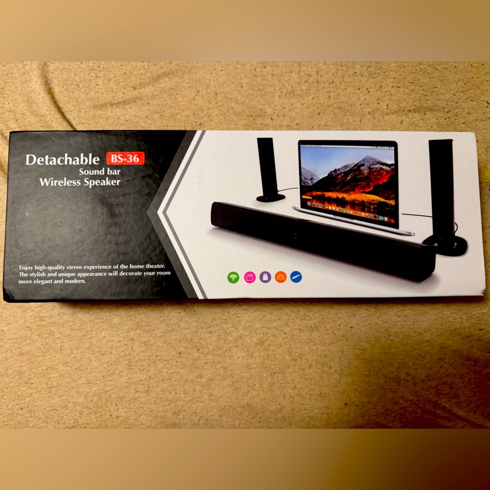Detachable Wireless Sound Bar Speaker - Black NEW IN BOX-never opened